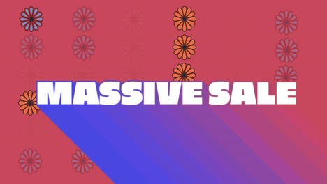 massive sale text against multiple flower icons against pink background