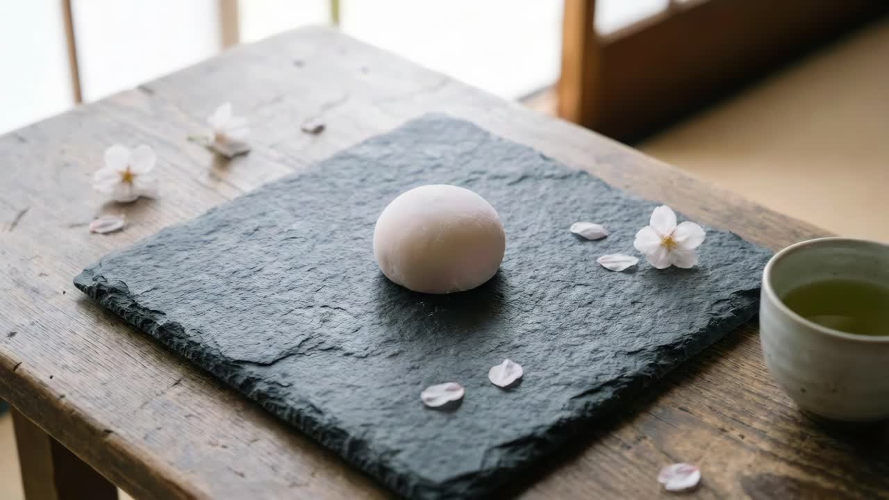Mochi and Cherry Blossoms