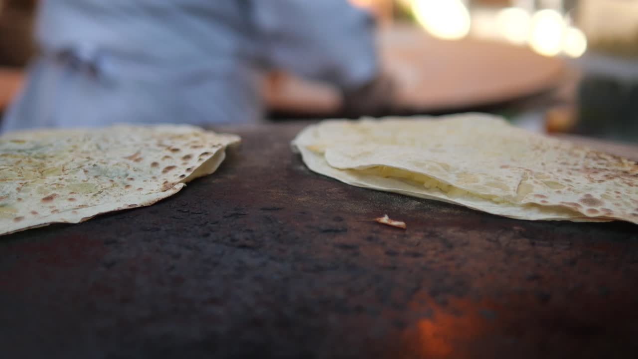 Cooking flatbread on a griddle