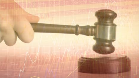 Animation of statistics processing over auctioneer&#039;s hammer