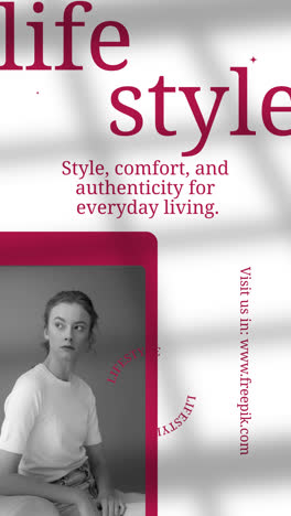 lifestyle editorial image with woman and text