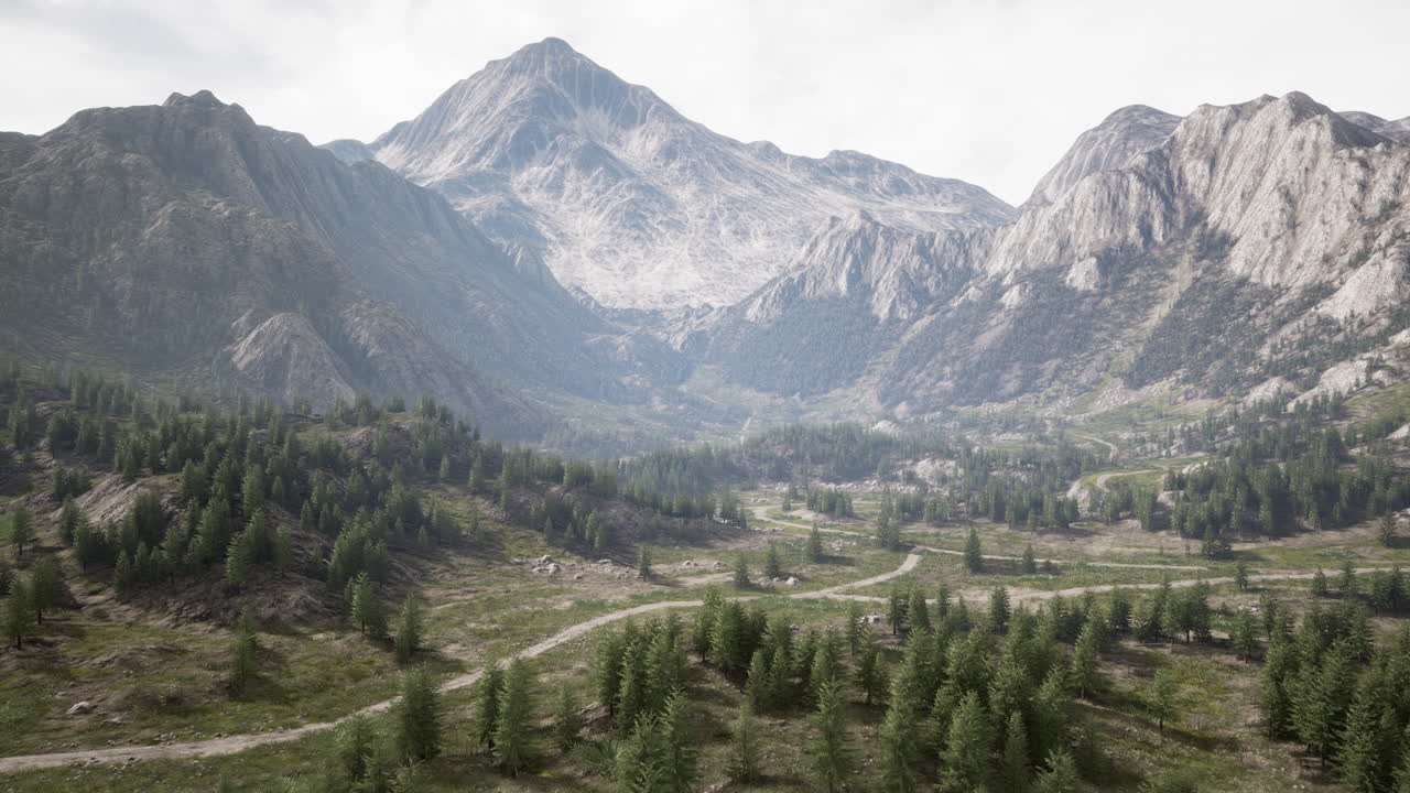 majestuosa cordillera con un bosque exuberante