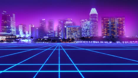 neon city cyberpunk abstract urban virtual reality.