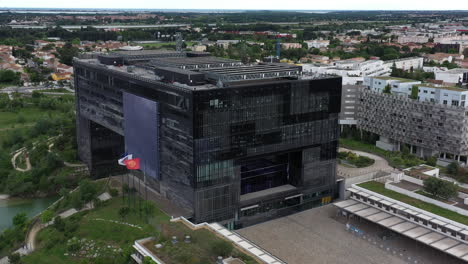 administrative building montpellier town hall aerial pandemic time