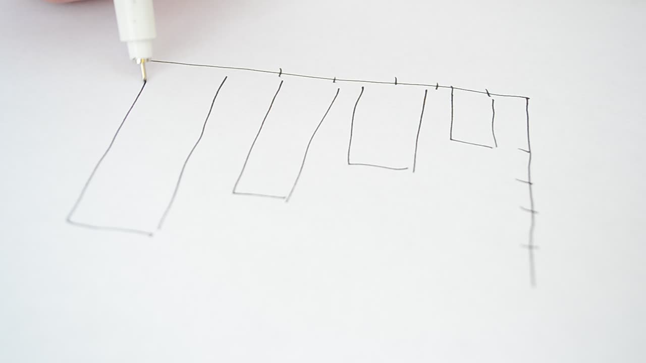 Column chart. The schedule on paper