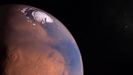es una vista impresionante de marte.