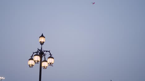 street lamp in the cloudy sky