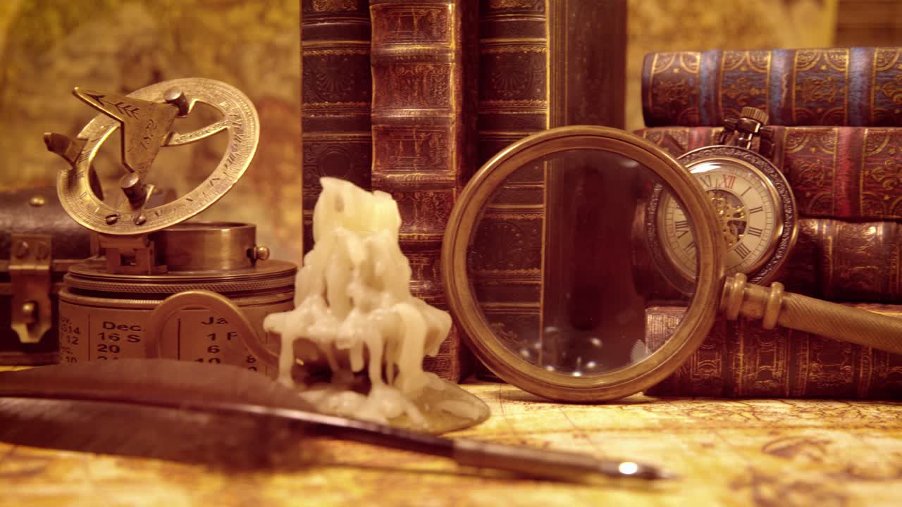 1565년의 오래된 지도에 그려진 빈티지 고정물입니다.