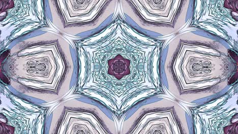 patrón de kaleidoscopio abstracto con colores rosa, púrpura, azul, amarillo y blanco. mandala mágica. fondo gráfico de movimiento multicolor 4k abstracto. animación fractal.