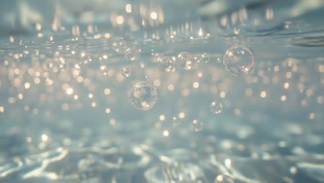 underwater bubbles with light reflections
