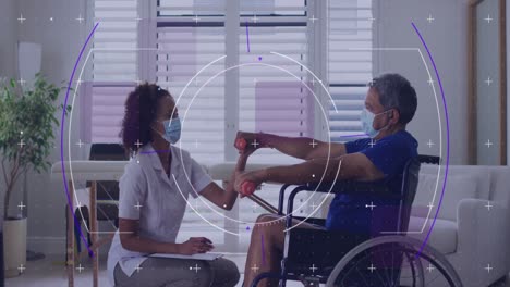 animation of scope scanning over diverse doctor and patient exercising