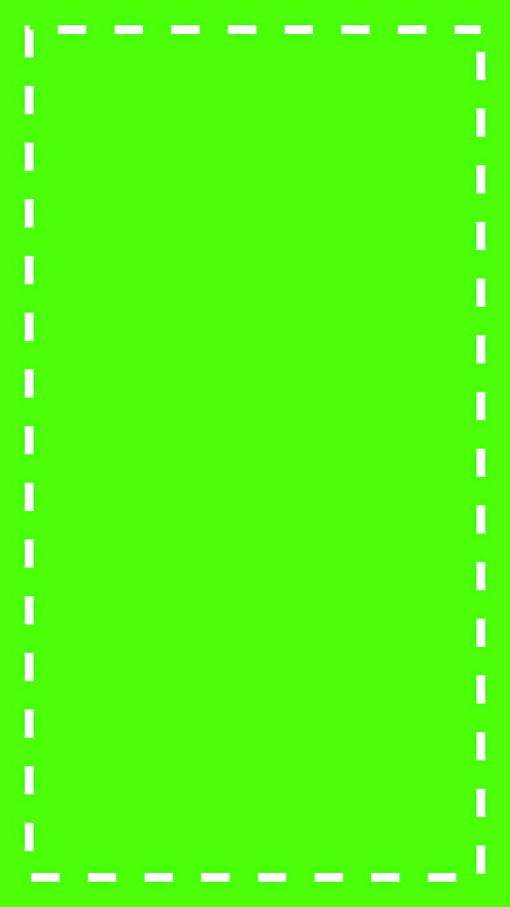 Dashed White Rectangle Border on Green Screen