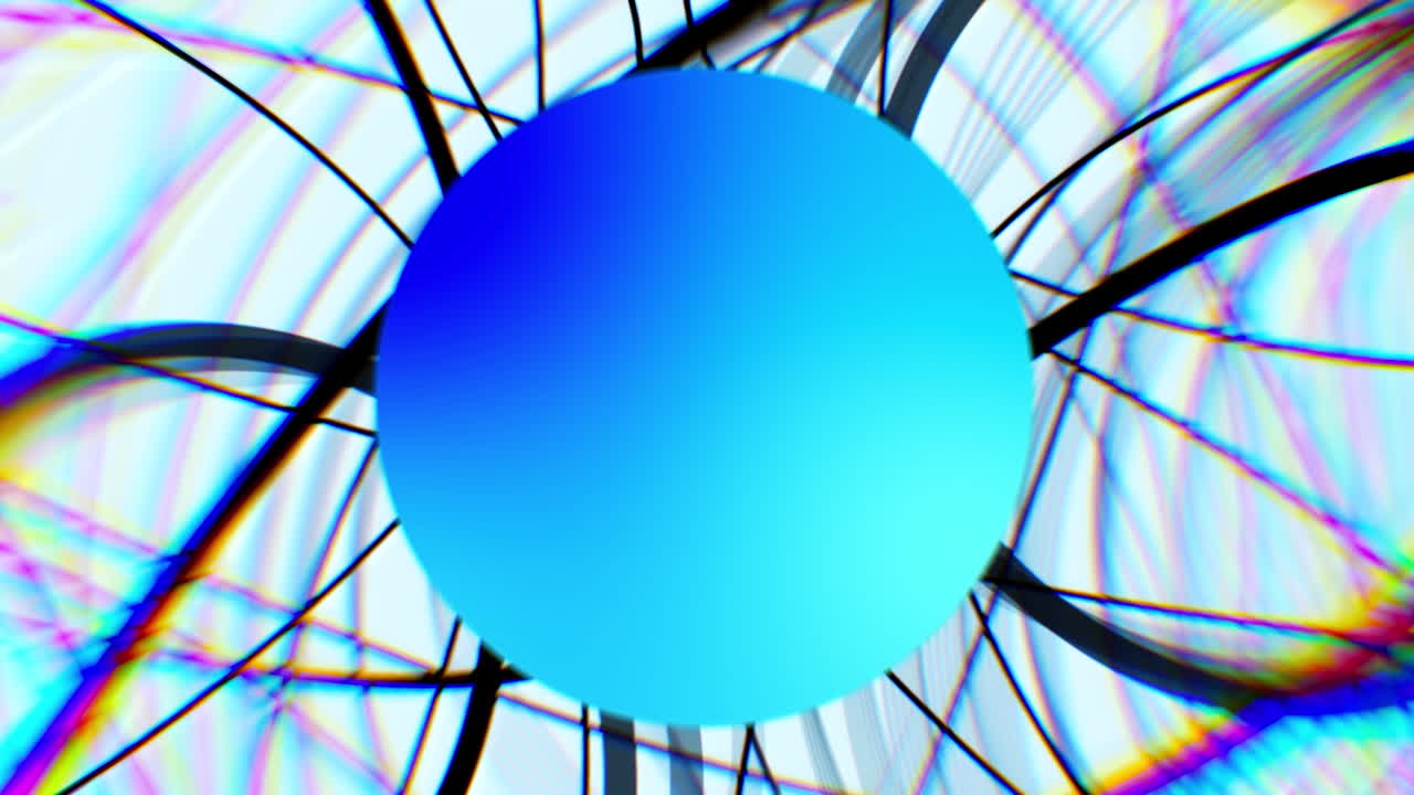 Abstract Blue Circle with Intertwined Lines