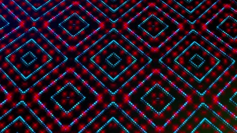 ilustración animada de luz brillante con puntos rosados, rojos y azules y estrellas de formas cuadradas.