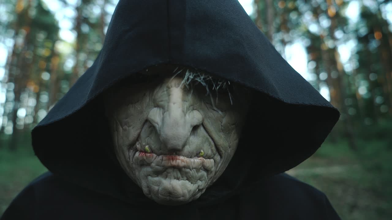 Terrible monster in the forest. Halloween costume