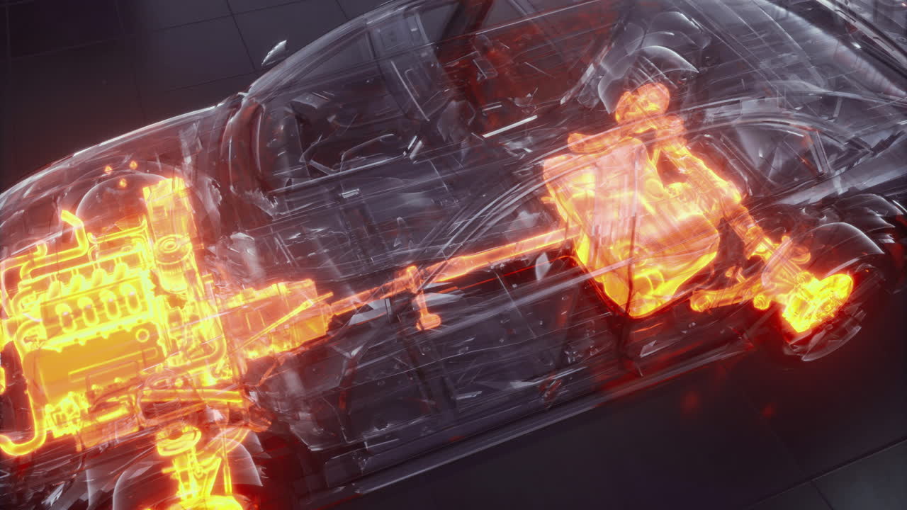 Transparent car showcases intricate internal mechanics and engineering marvel