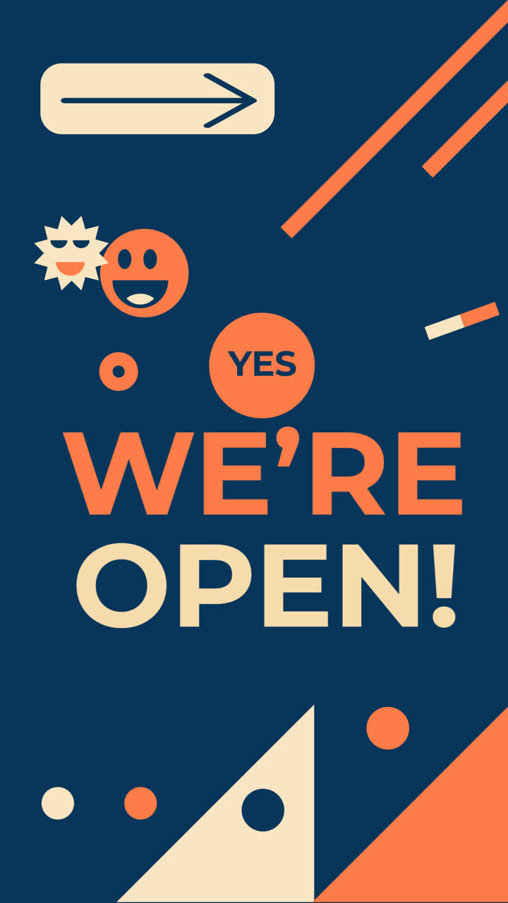 Motion Graphic of Flat design we are back instagram posts