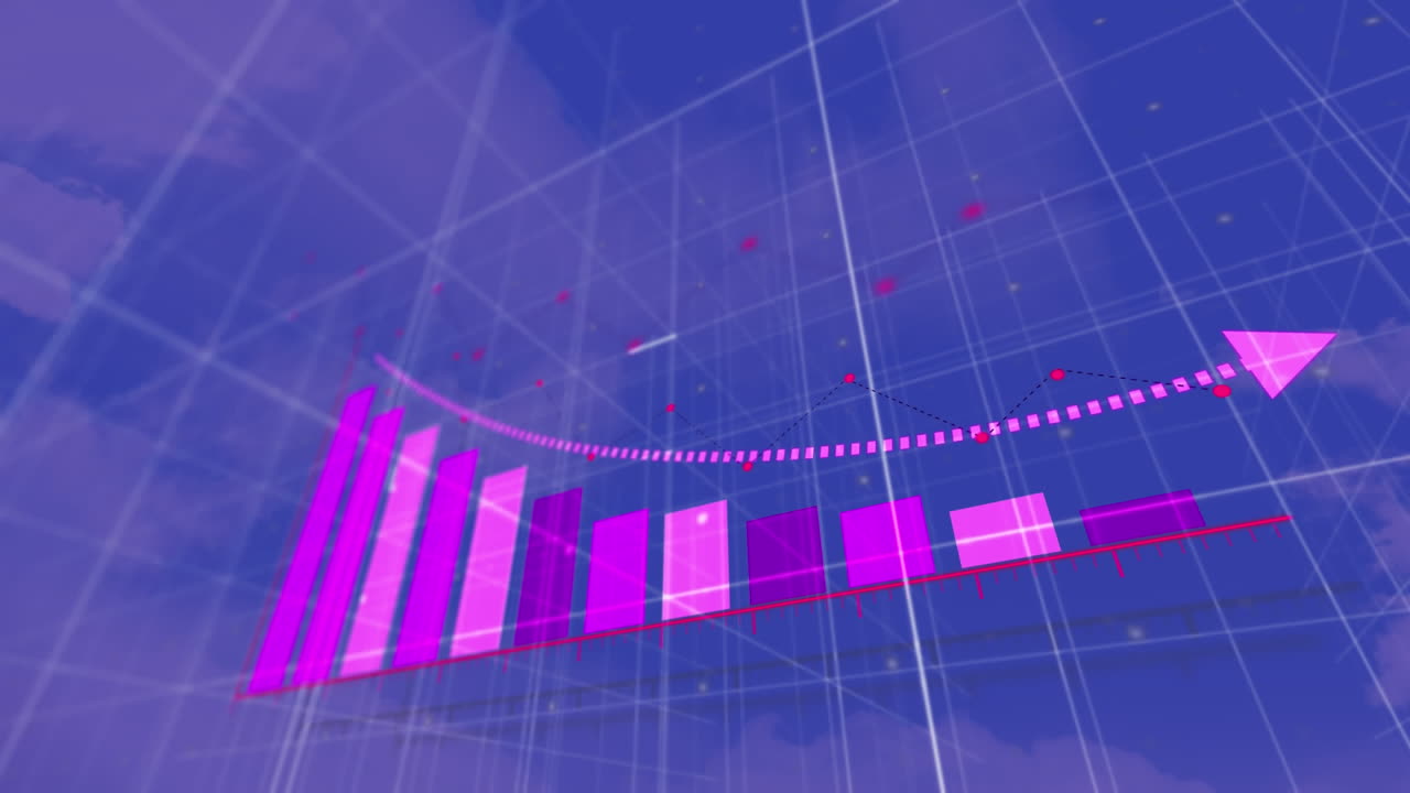 animación del procesamiento de datos financieros sobre un fondo verde