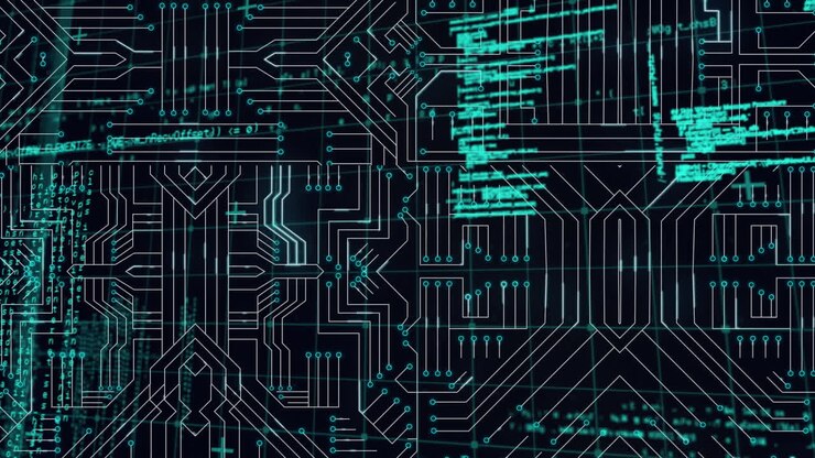 Data on black circuit board