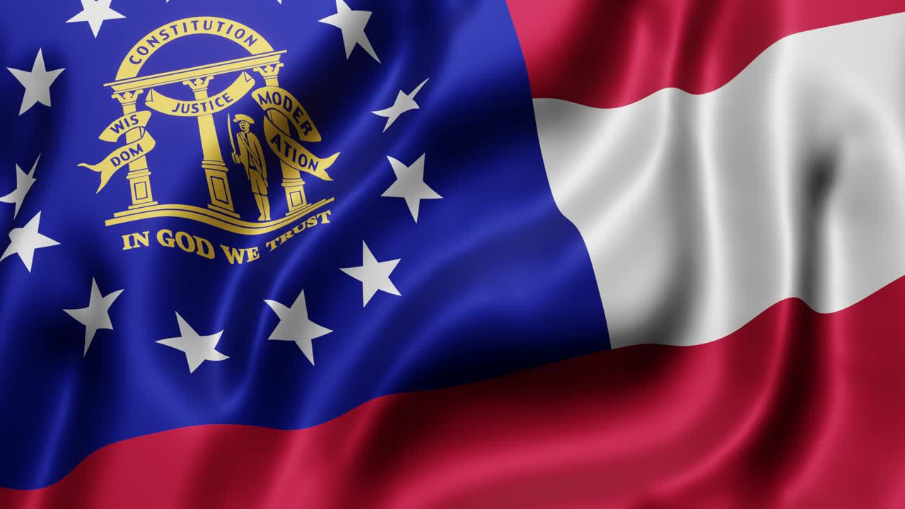 조지아 미국 국기 흔들기