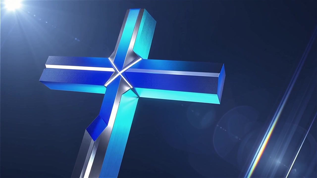 Croce Cristiana Luce Celestiale Sfondo per il Culto.