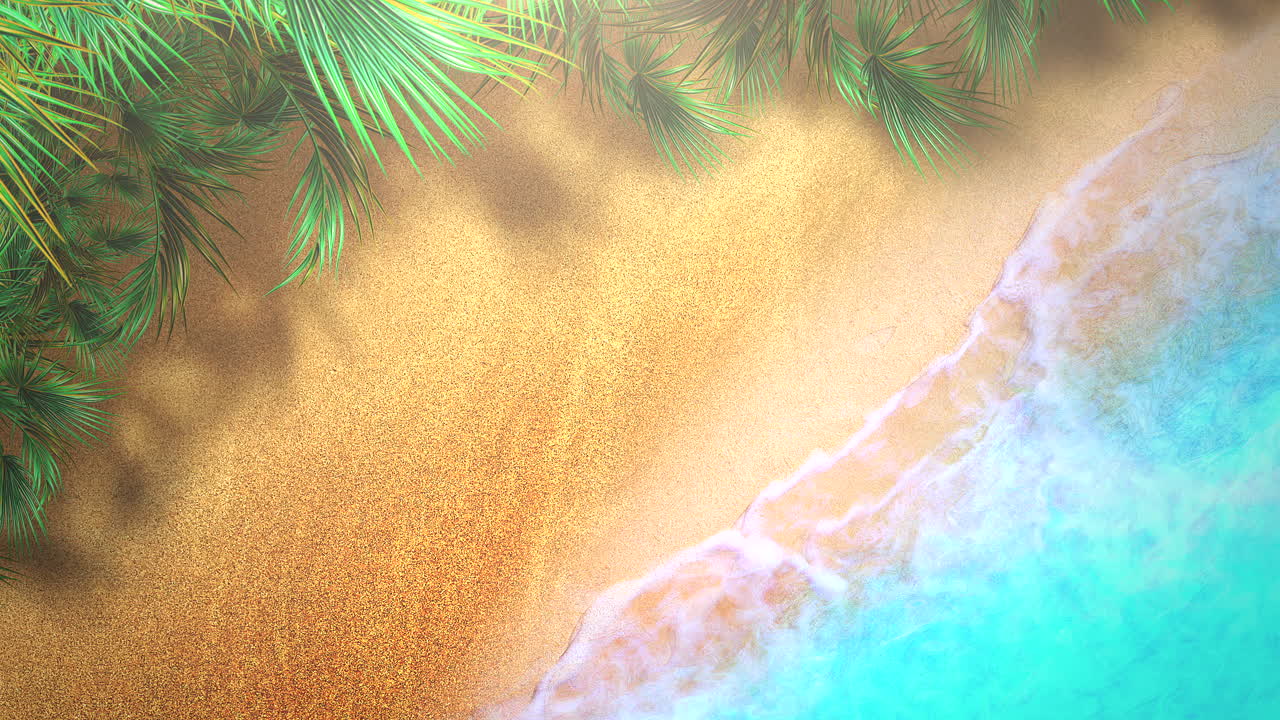 Primer plano de playa de arena con olas azules del océano 5