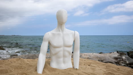 mannequin on a beach