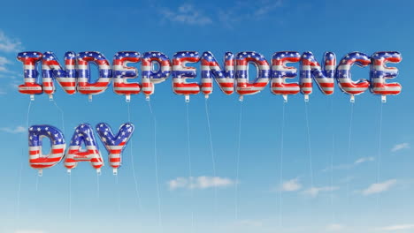 independence day balloons against a blue sky
