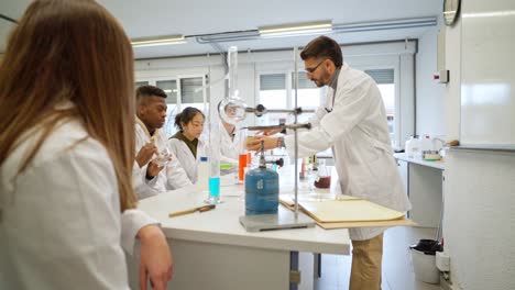 science experiment in classroom
