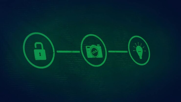 Animation of connections with icons and data processing
