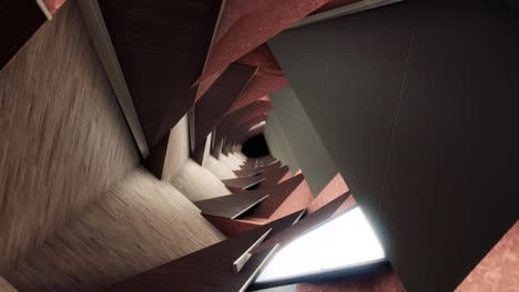 abstract spinning tunnel inside the house corridor. animation. surreal rotatting hallway in the building, 3d motion graphics, concept of modeling and design, seamless loop