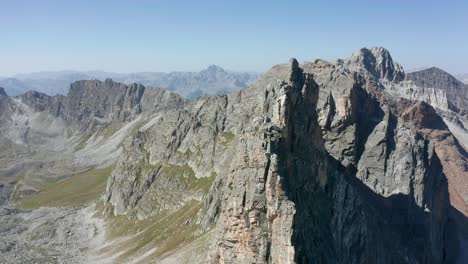 drone-flying-above-the-mountains,-laterlal-movement