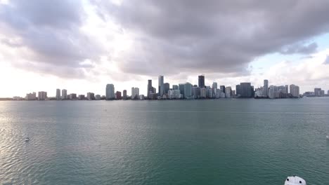 city and marina at sunset