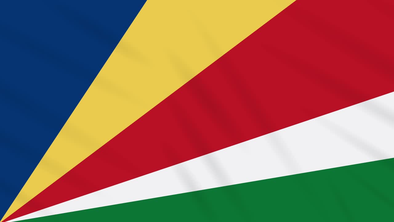 Seychelles flag waving cloth background, loop