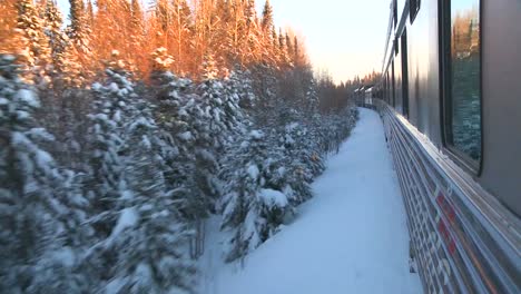 pov of a via rail train passing through the canada arctic 3