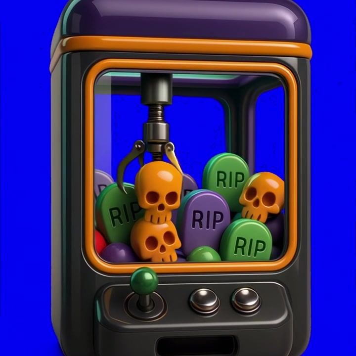 Jogo de Máquina de Garra com Brinquedos de Caveiras e Lápides RIP