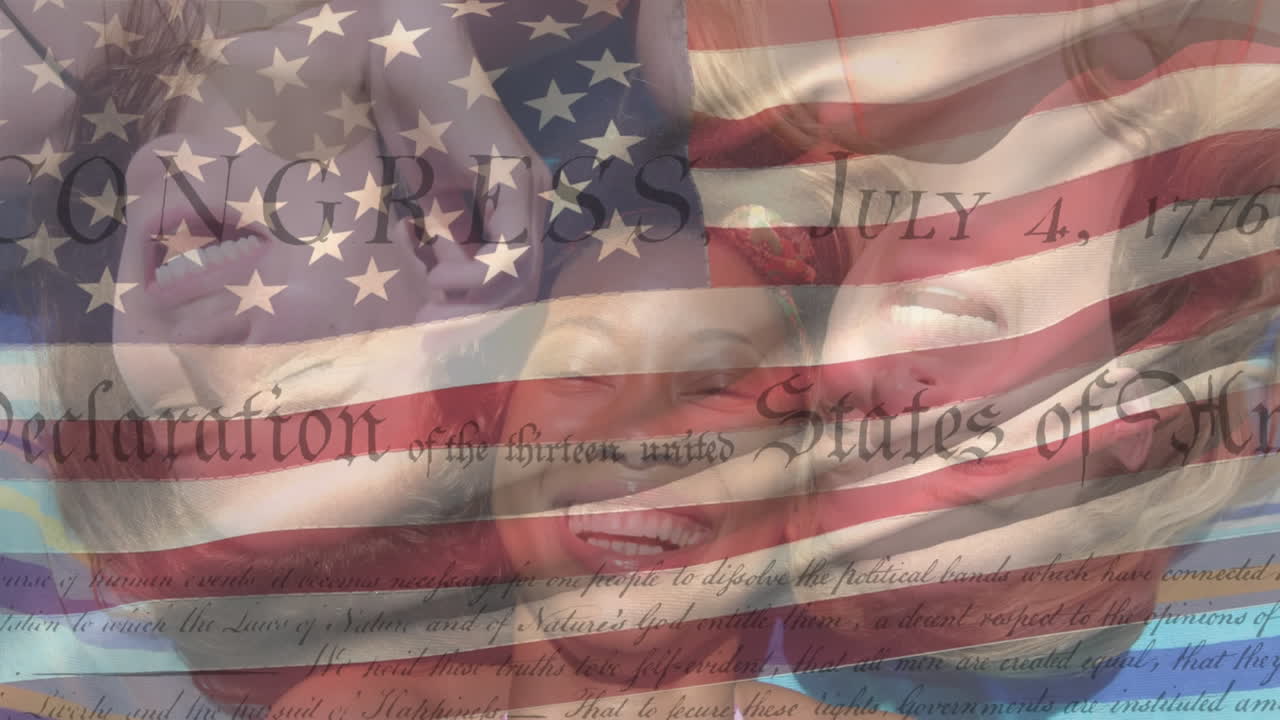 여러 인종의 친구들이 우리와 함께 웃고 앞에서  ⁇ 발을 흔들고 있습니다.