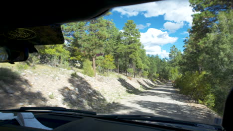 punto de vista conduciendo en las montañas de nuevo mexico