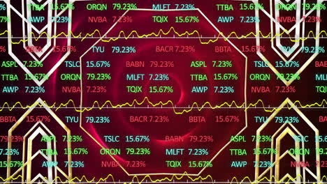 animación de las estadísticas y el procesamiento de datos financieros más del porcentaje rojo en el almacén