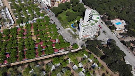 drone shot of barcelona spain