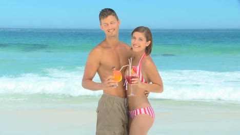 cute couple posing cocktails