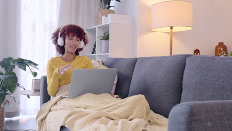 woman on a video call chatting to friend