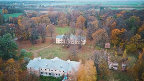 eleja manor park and tea house in autumn