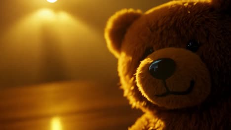 close up of a brown teddy bear