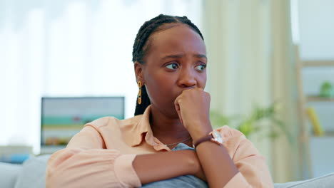 sad, depression and thinking black woman