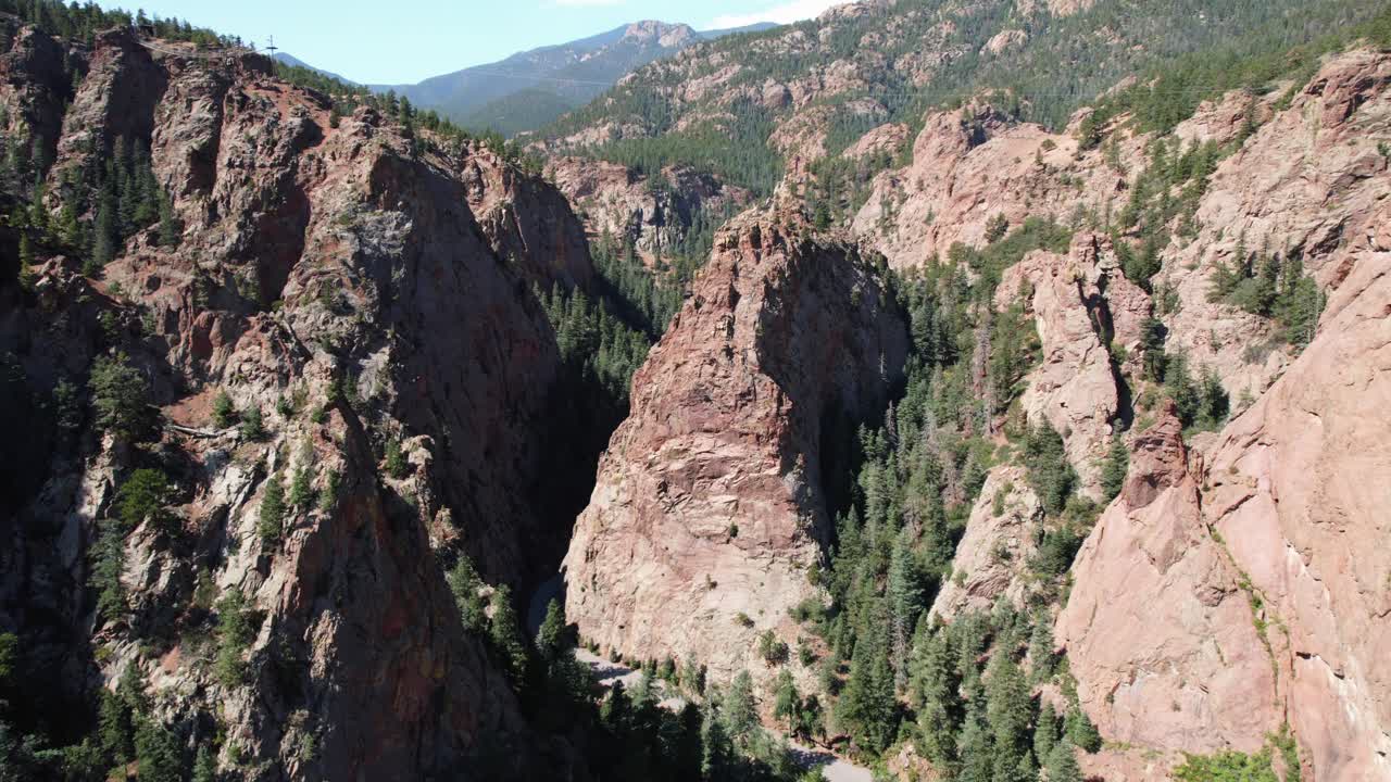Aerial 4K drone video in the Rocky Mountains.