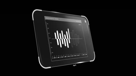 animation of data processing on screen over black background