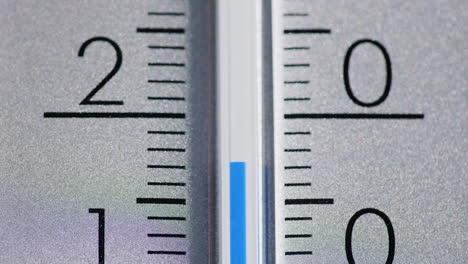 the thermometer scale where readings change