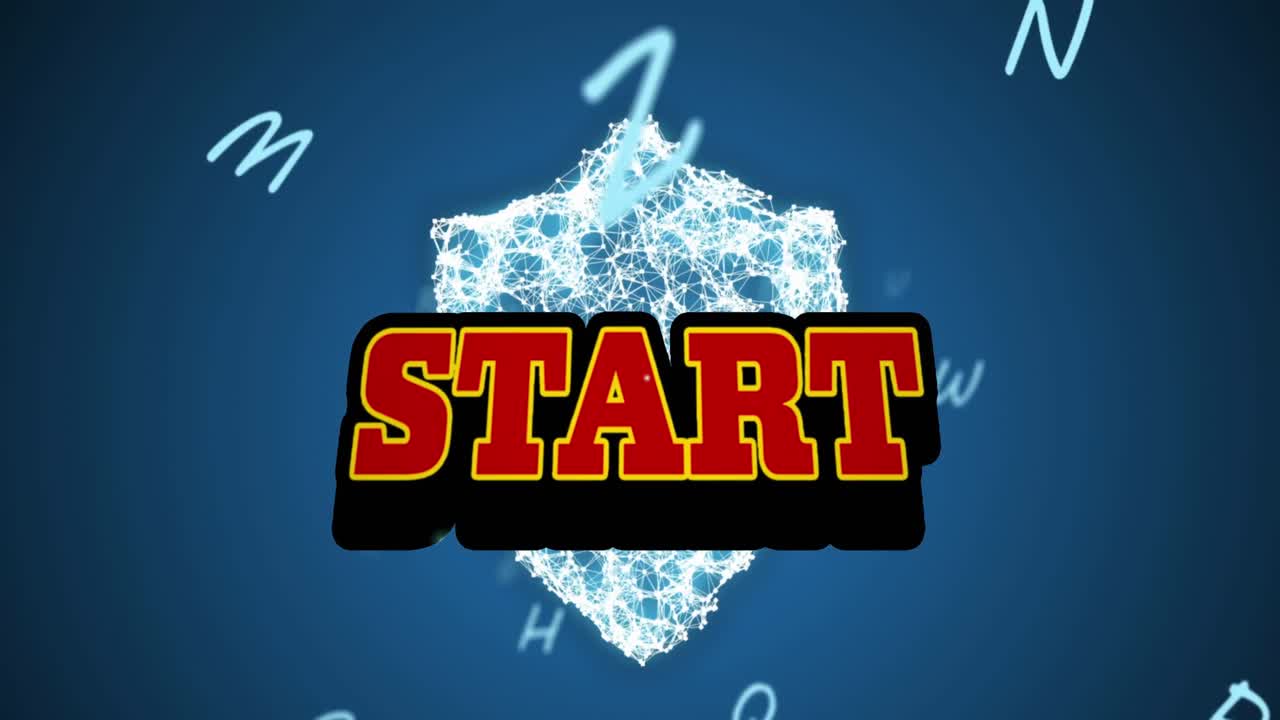 animación del texto de inicio sobre el escudo de seguridad y las letras