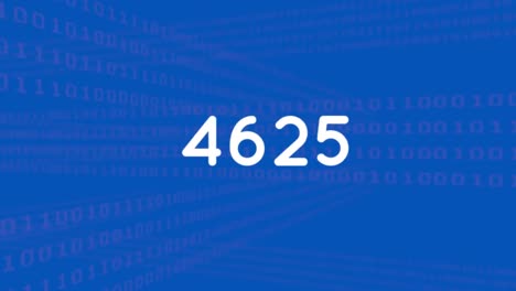 animación de números sobre codificación binaria en fondo azul